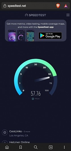 تست سرعت آی پی ثابت ویتوری speedtest
